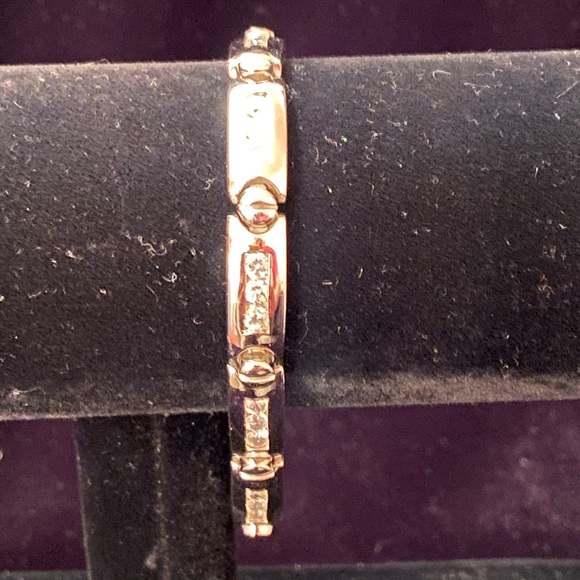 STERLING SILVER 925 CZ SCREW DESIGN LINK Tennis BRACELET - Picture 2 of 7